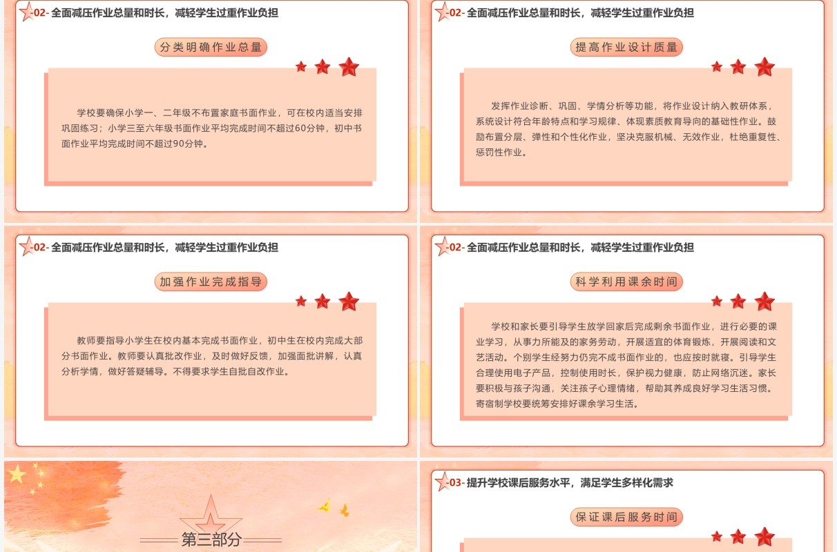 党政简约风关于进一步减轻义务教育阶段学生作业负担和校外培训负担的意见动态PPT模板