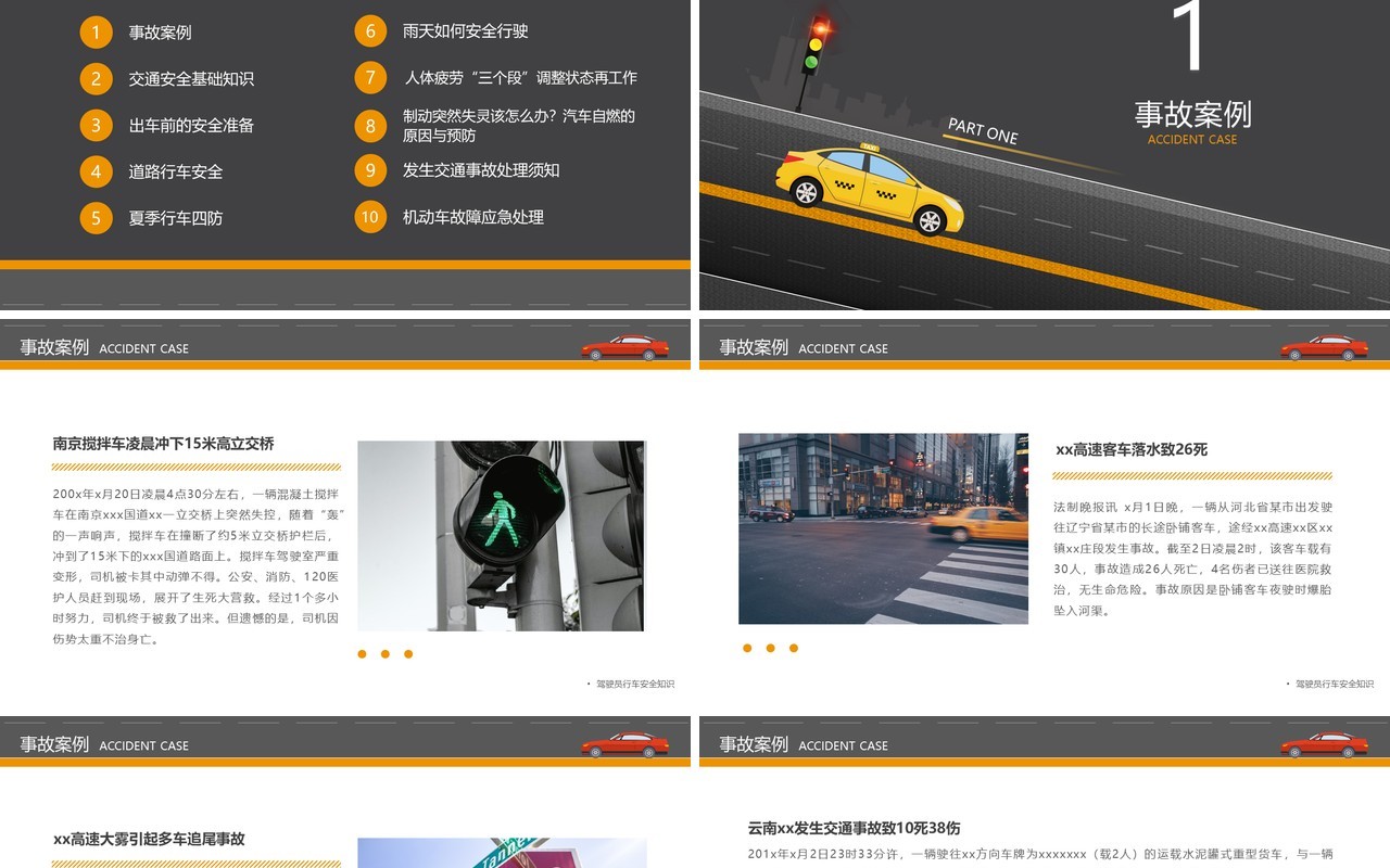 简约风驾驶员安全教育培训课件PPT模板