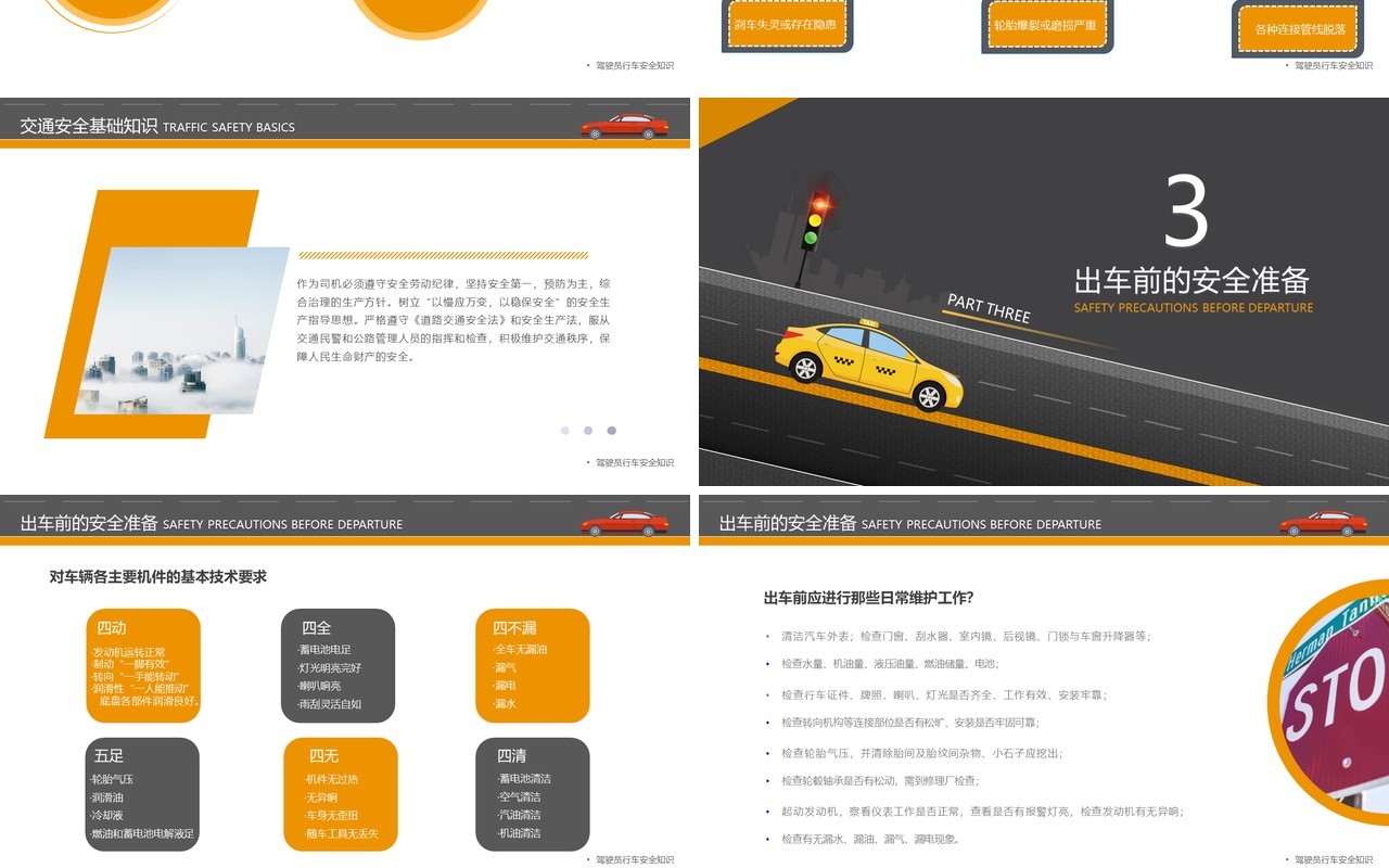 简约风驾驶员安全教育培训课件PPT模板
