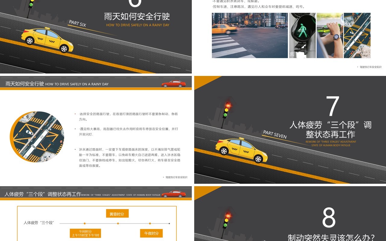 简约风驾驶员安全教育培训课件PPT模板