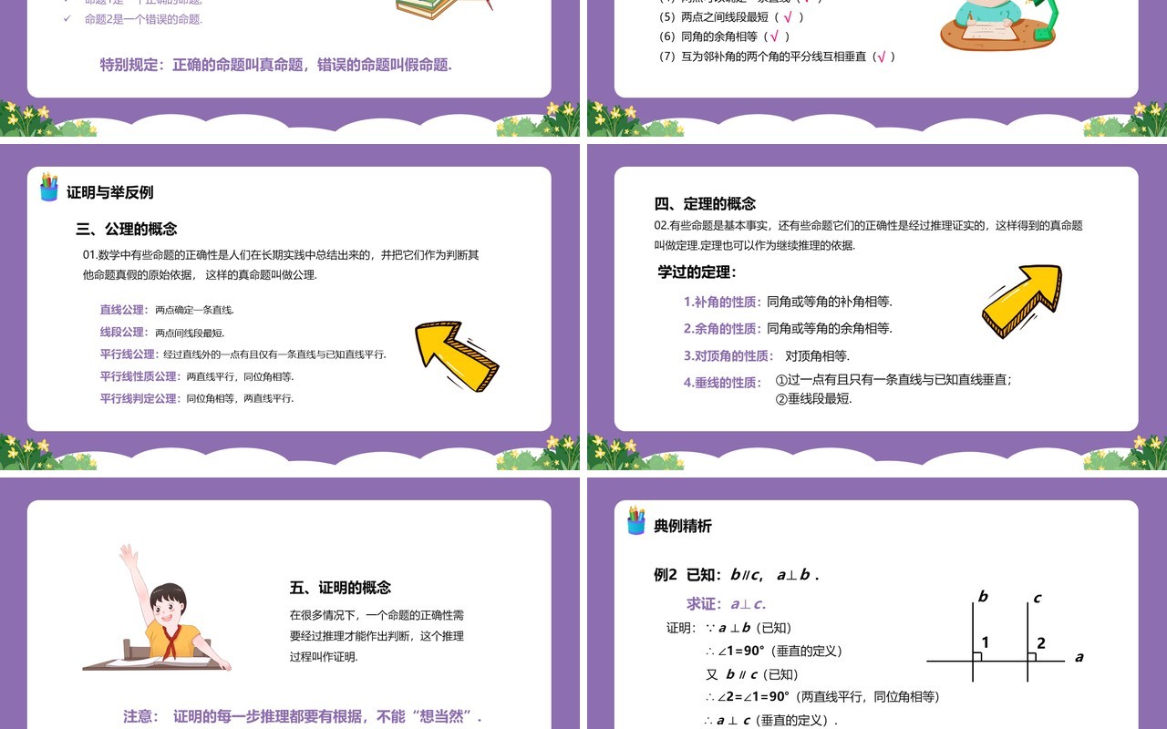 部编版七年级数学下册命题定理证明课件PPT模板