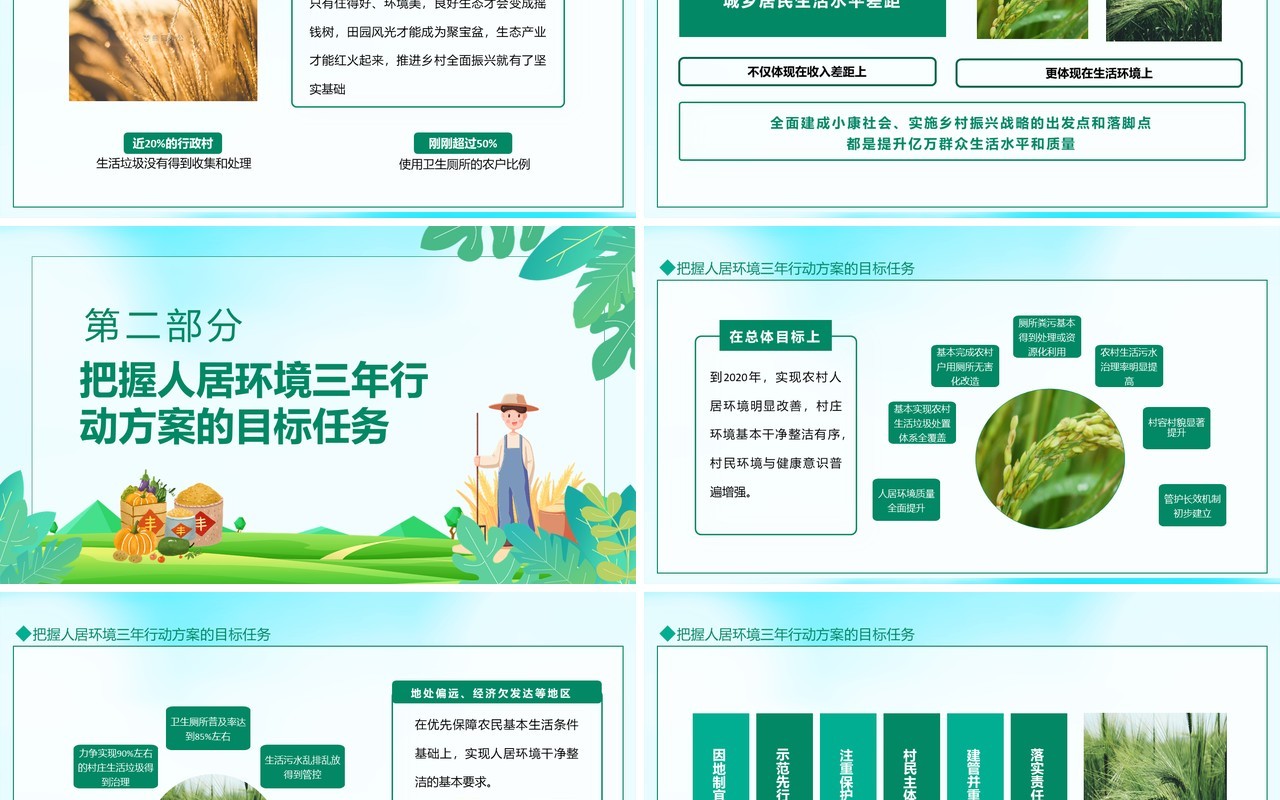 搞好农村人居环境整治建设美丽宜居乡村动态PPT模板