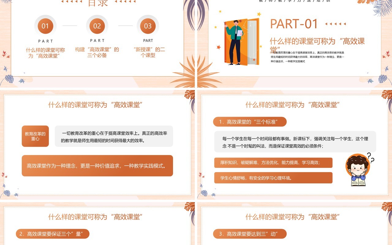 黄色构建高校课堂展现课堂魅力PPT模板