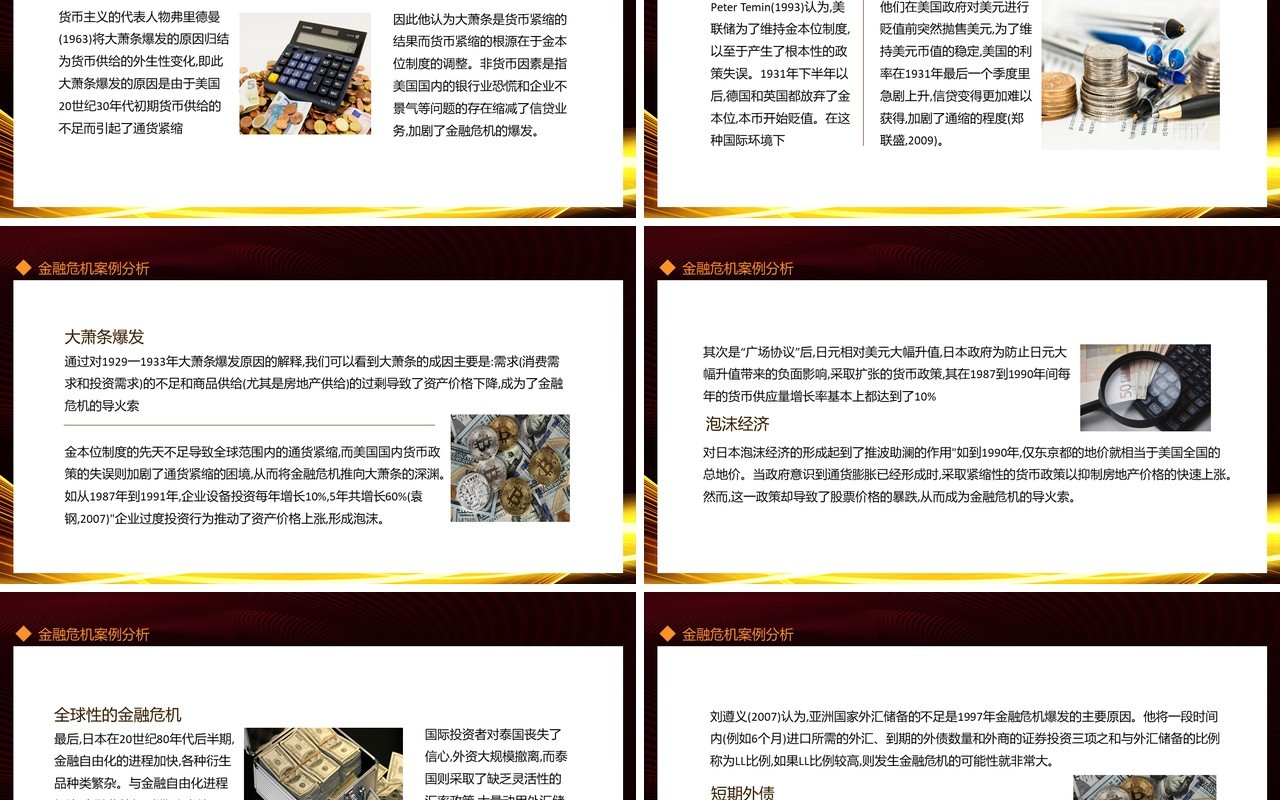 金融危机案例分析百年来全球主要金融危机模式比较动态PPT模板