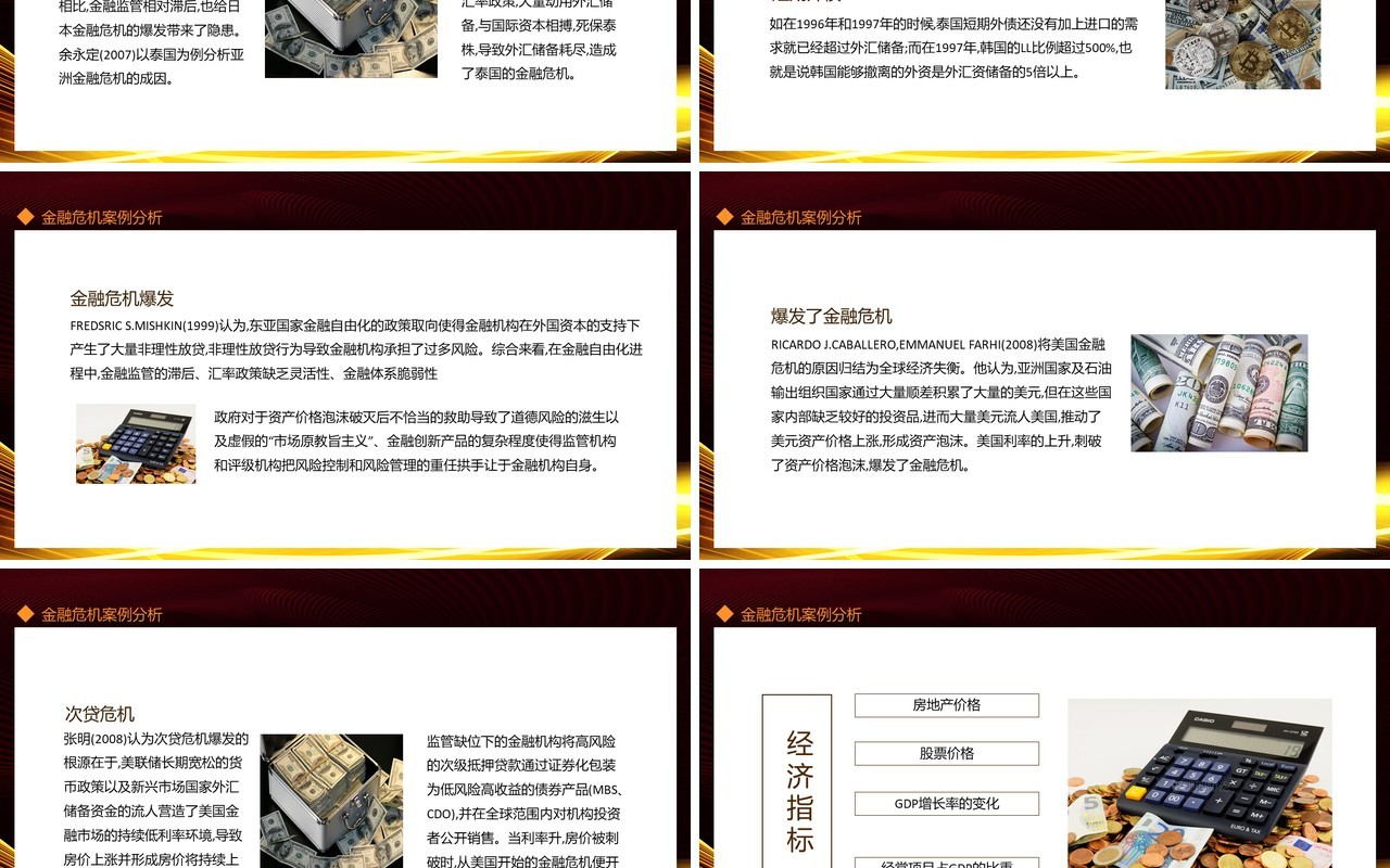 金融危机案例分析百年来全球主要金融危机模式比较动态PPT模板
