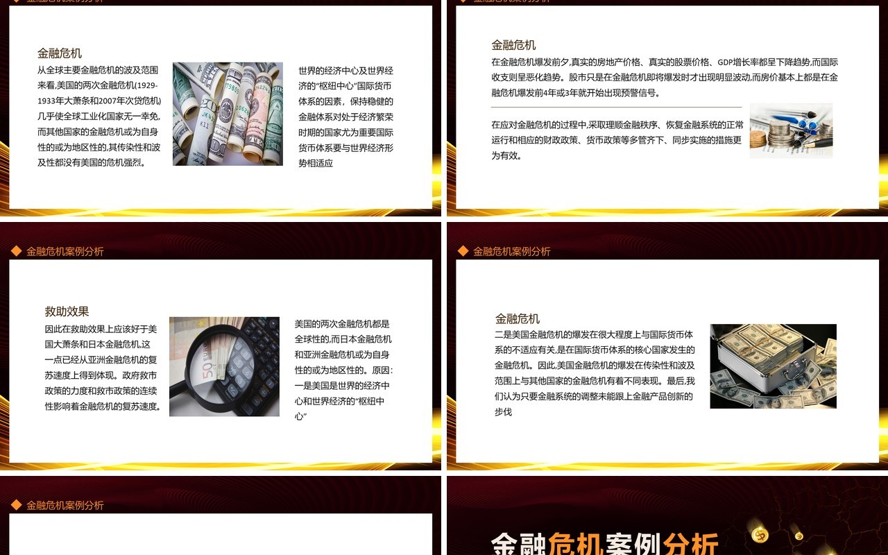 金融危机案例分析百年来全球主要金融危机模式比较动态PPT模板