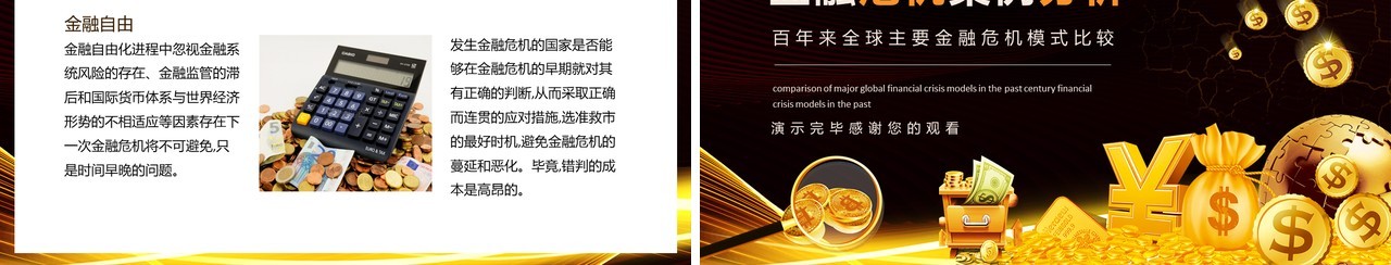 金融危机案例分析百年来全球主要金融危机模式比较动态PPT模板