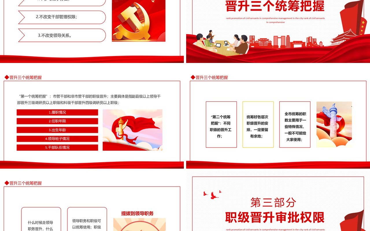 全市综合管理类公务员职级晋升动态PPT模板