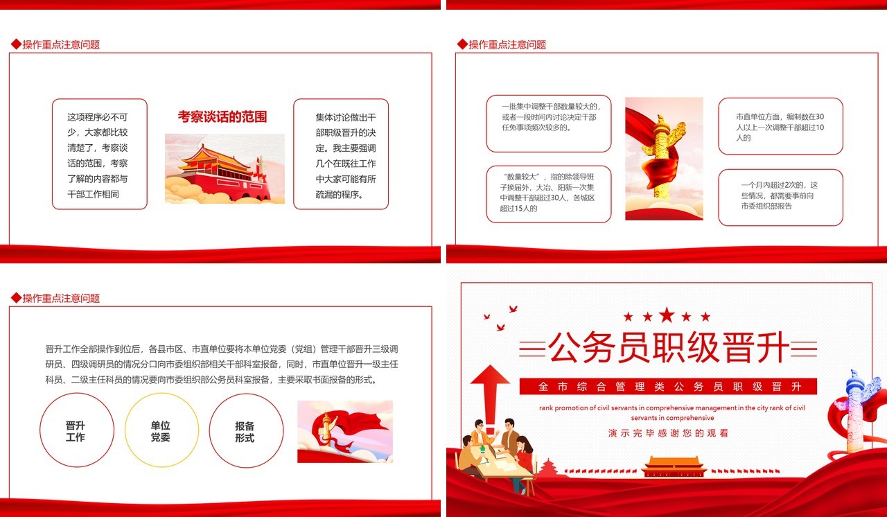 全市综合管理类公务员职级晋升动态PPT模板