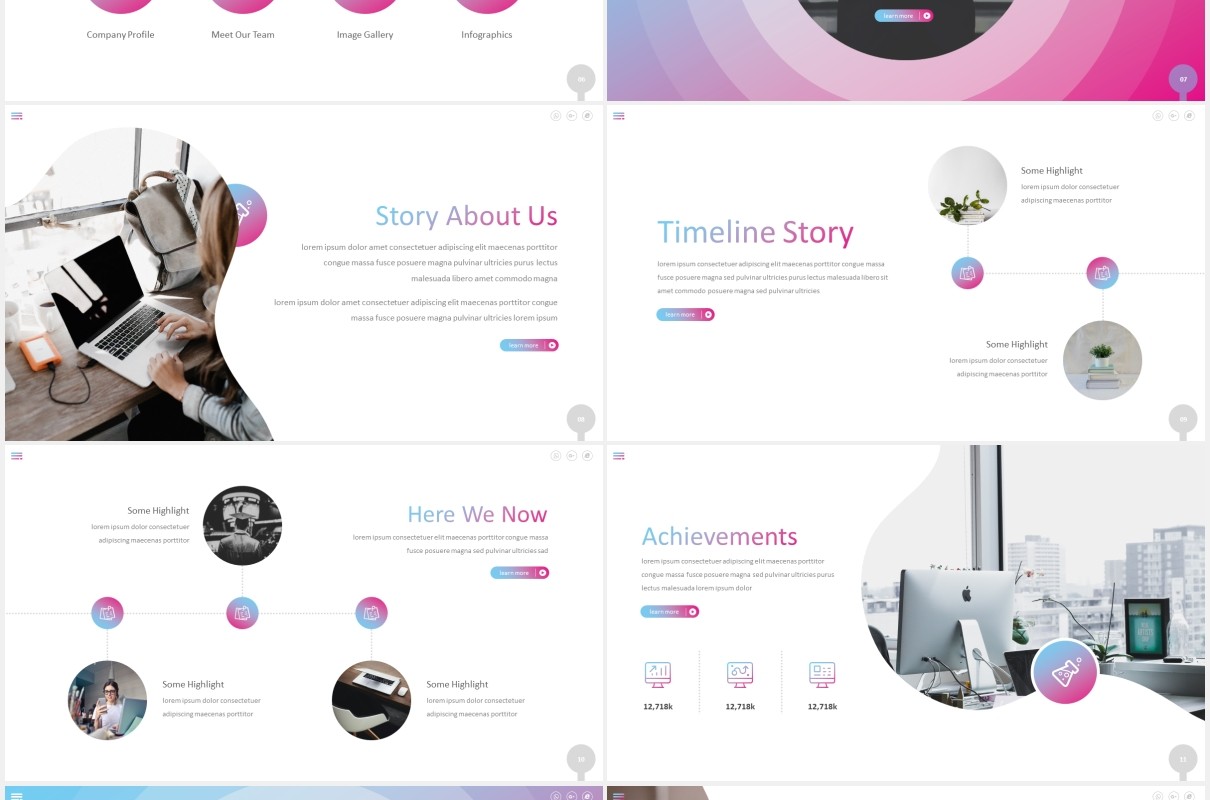 渐变时尚工作汇报国外PPT模板dutronium powerpoint template