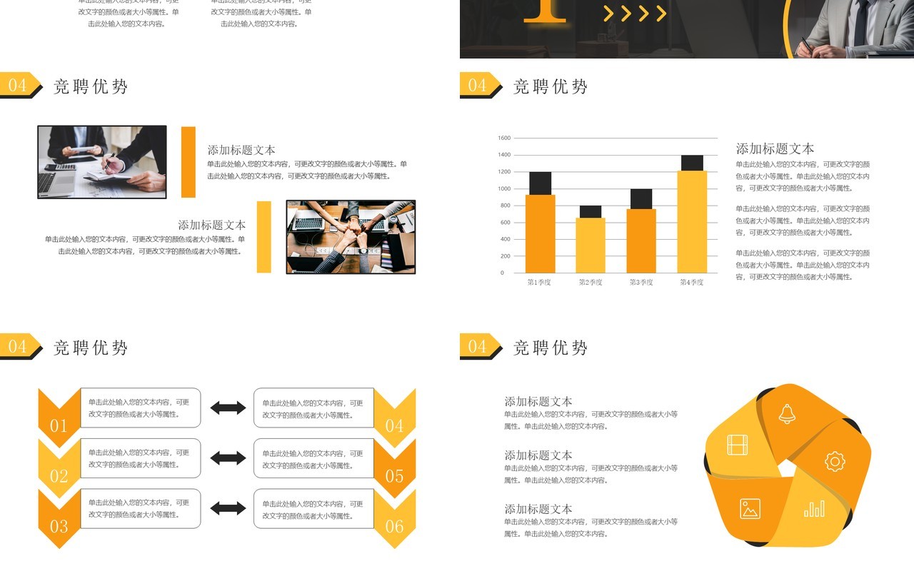 黄色商务风竞聘述职报告PPT模板