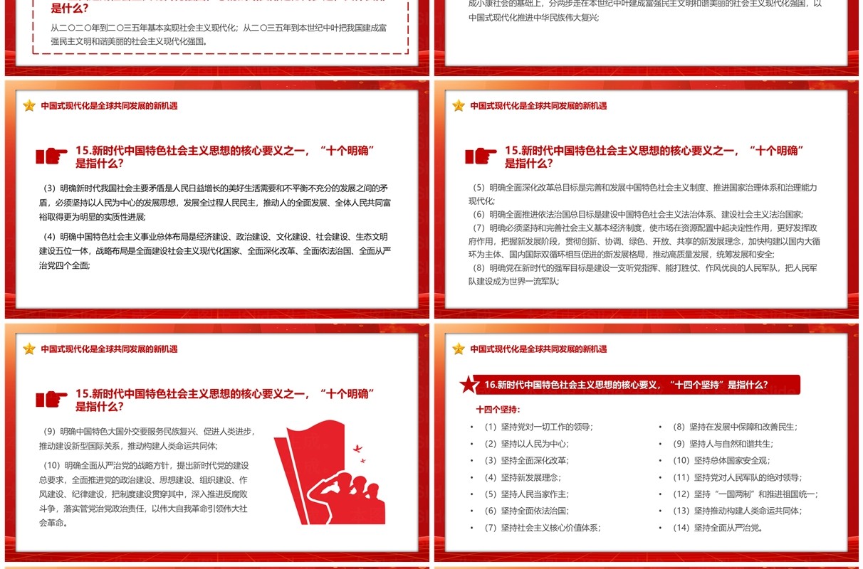 红色2023应知应会知识点汇总PPT模板