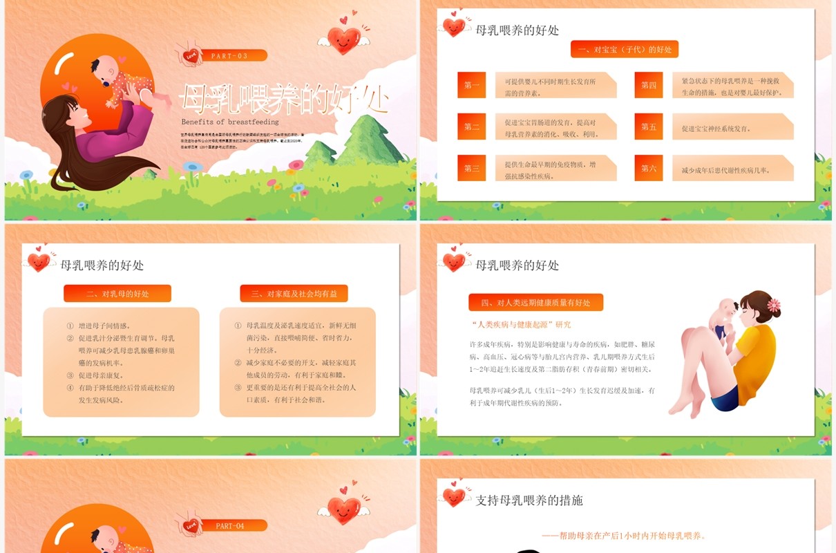 母乳喂养课件PPT模板
