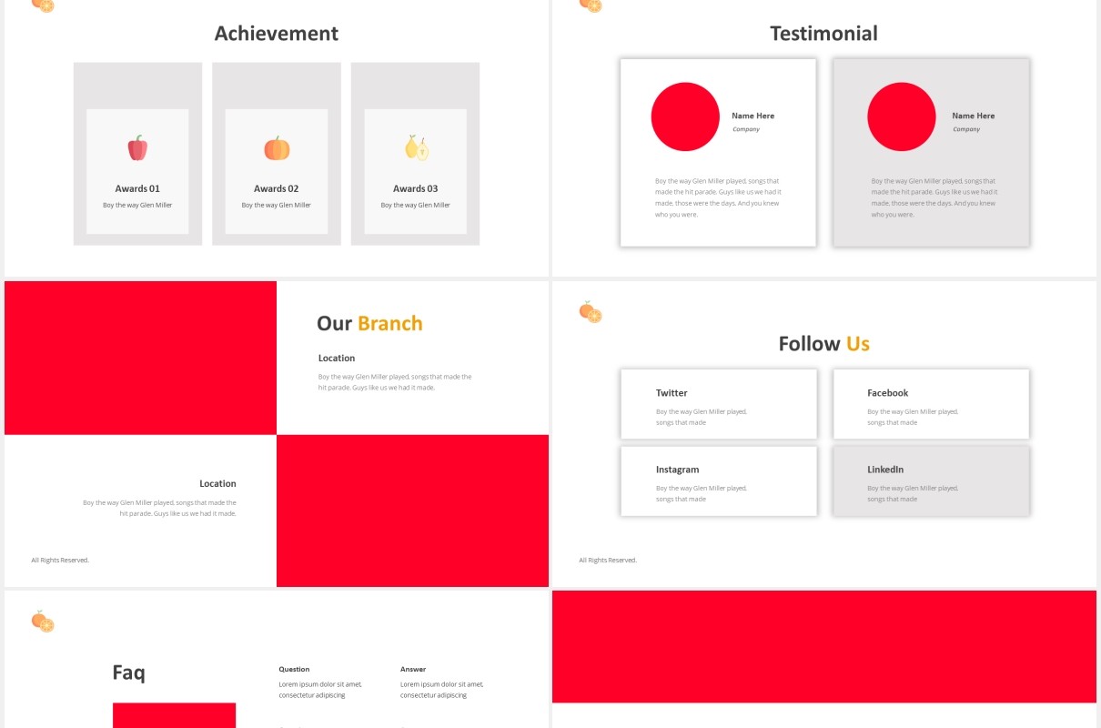 水果店PPT图片排版设计模板Fruit Store Powerpoint Template