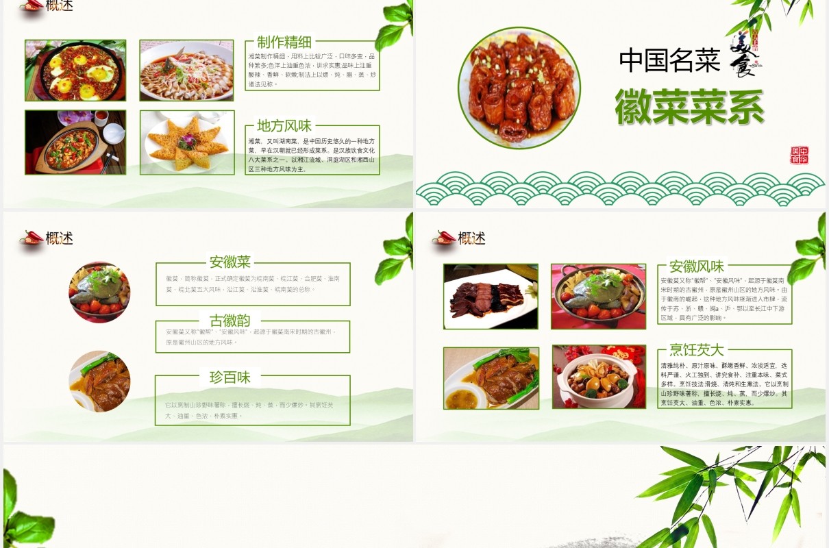 中国名菜八大菜系餐饮美食PPT模板