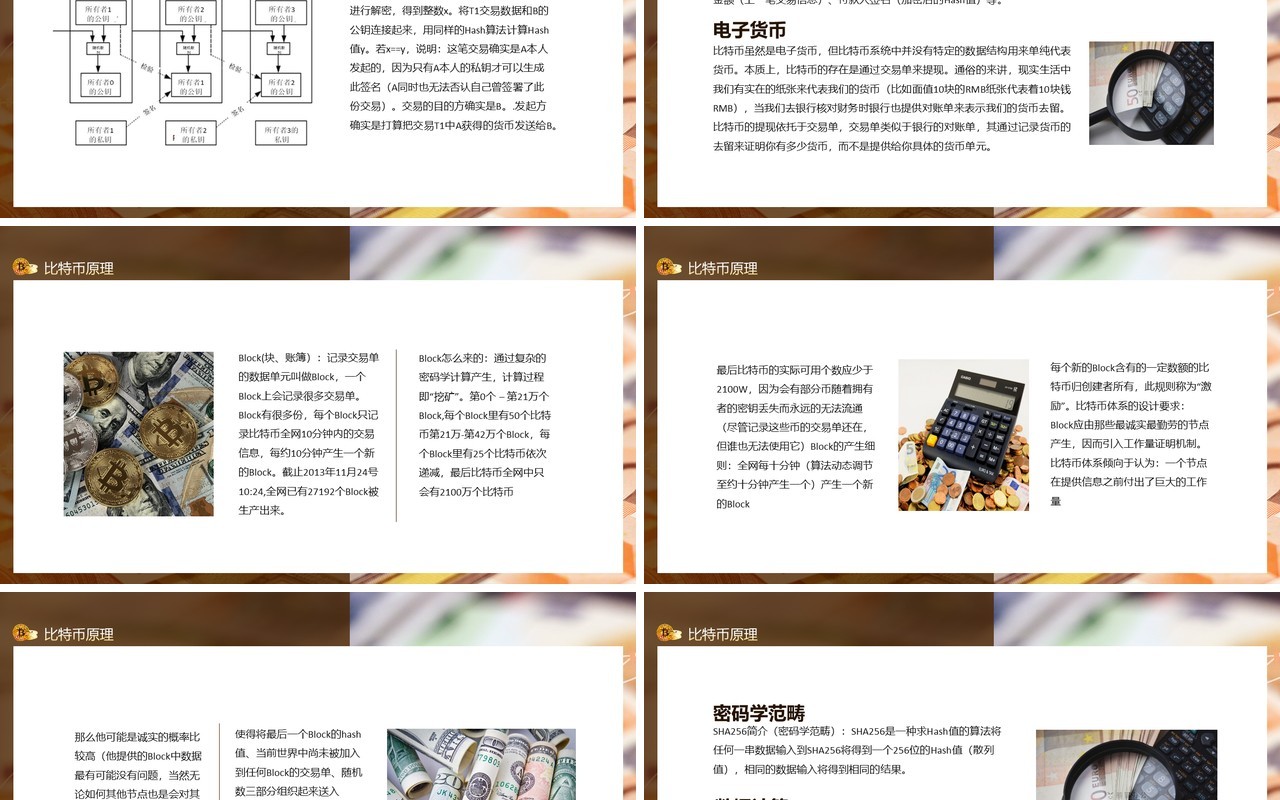 不可伪造数据比特币原理概述动态PPT模板
