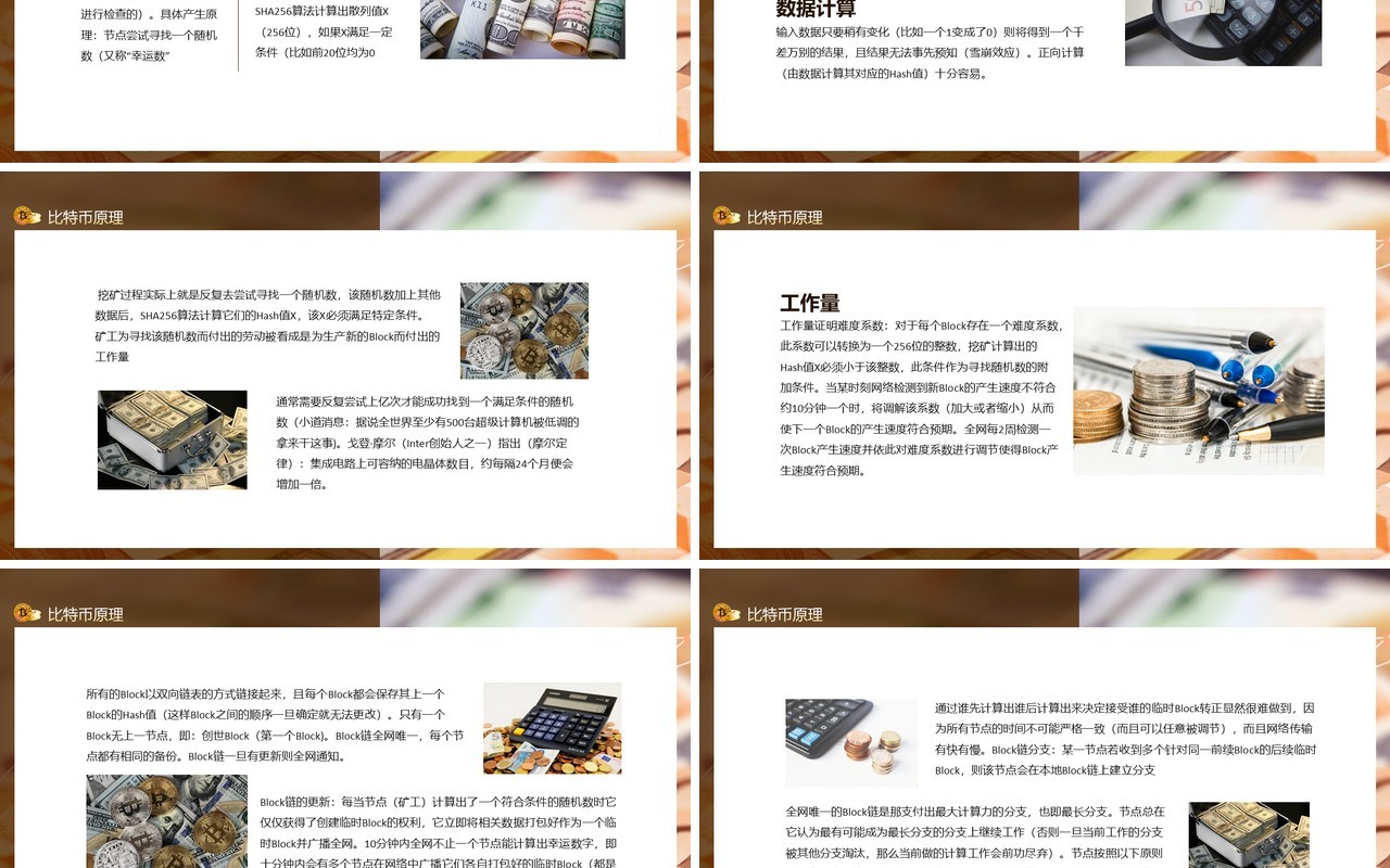 不可伪造数据比特币原理概述动态PPT模板
