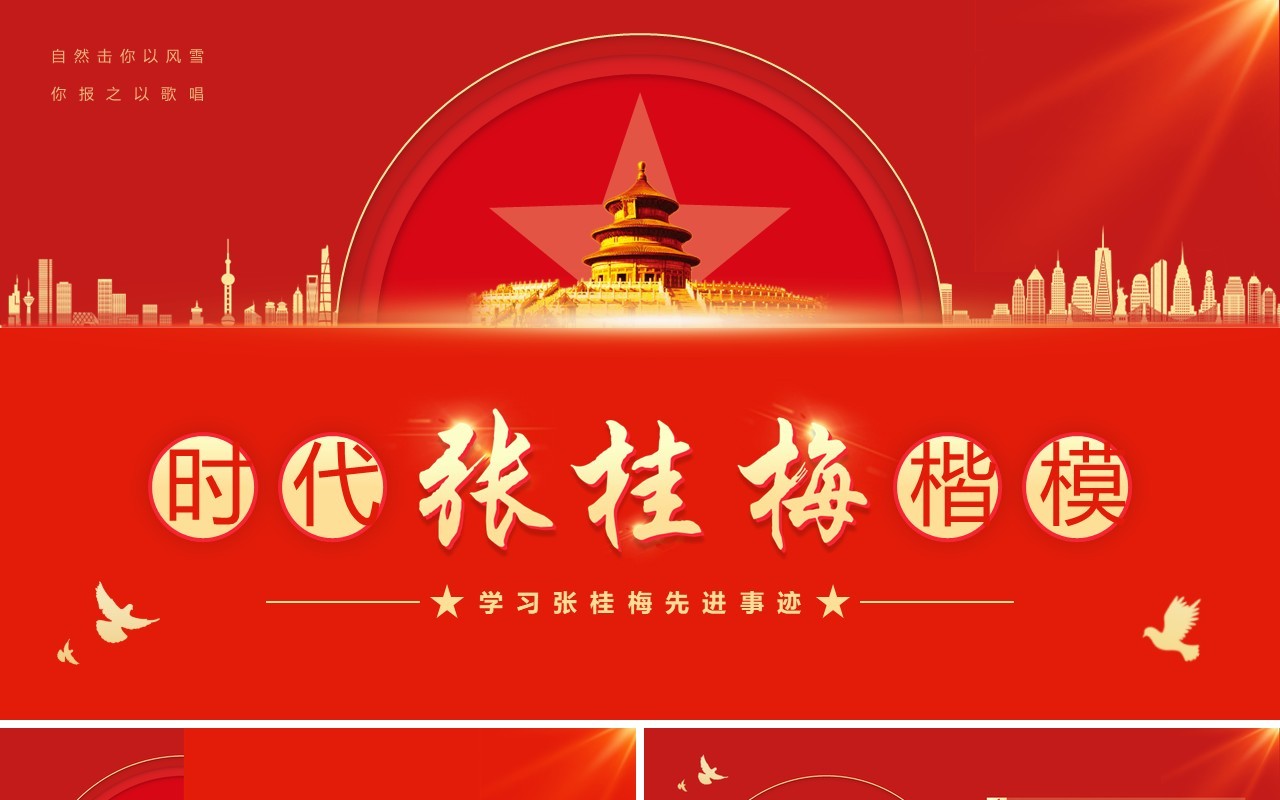 红色简约风学习时代楷模张桂梅先进事迹PPT模板(1)