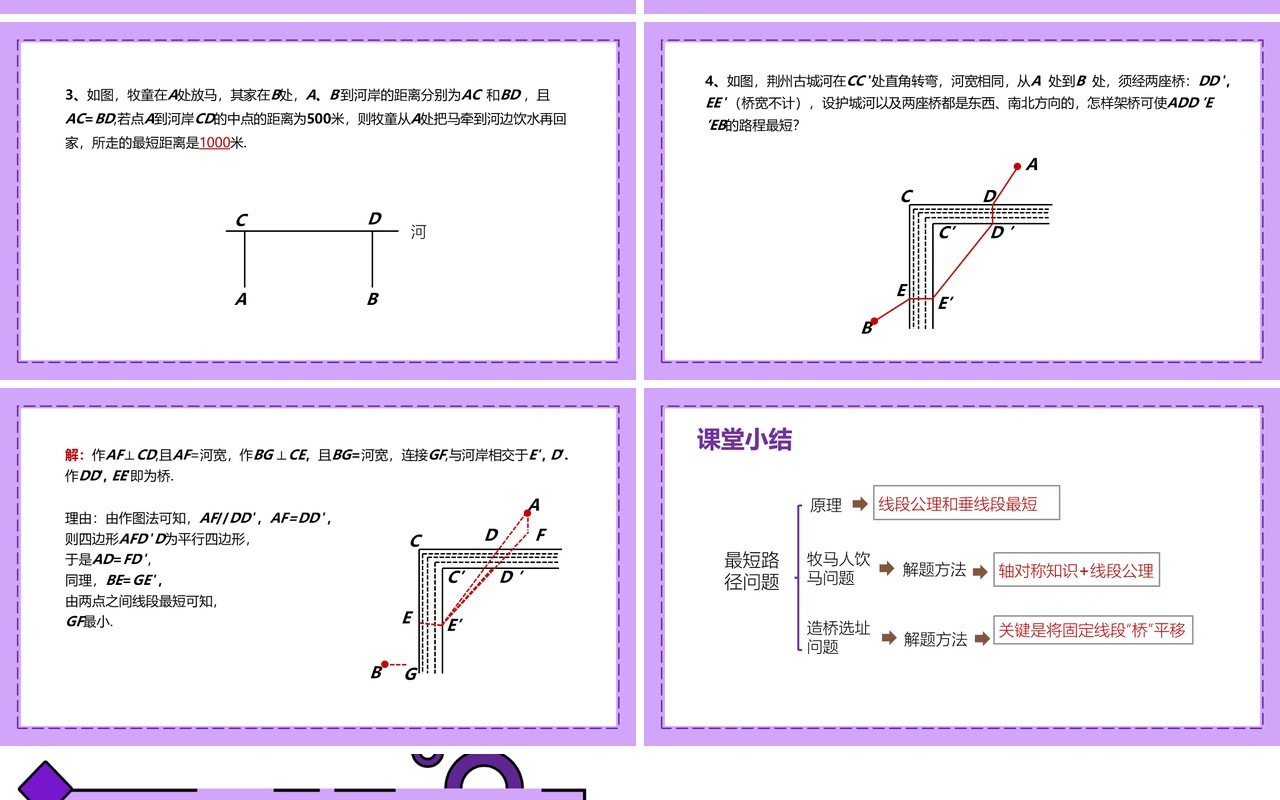 部编版八年级数学上册最短路径问题课件PPT模板