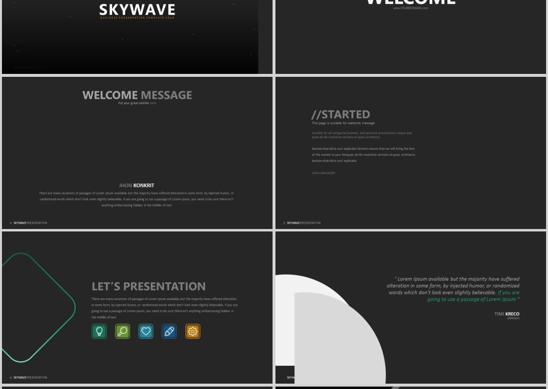 简洁商务PPT版式设计信息图表模板SKYWAVE Powerpoint