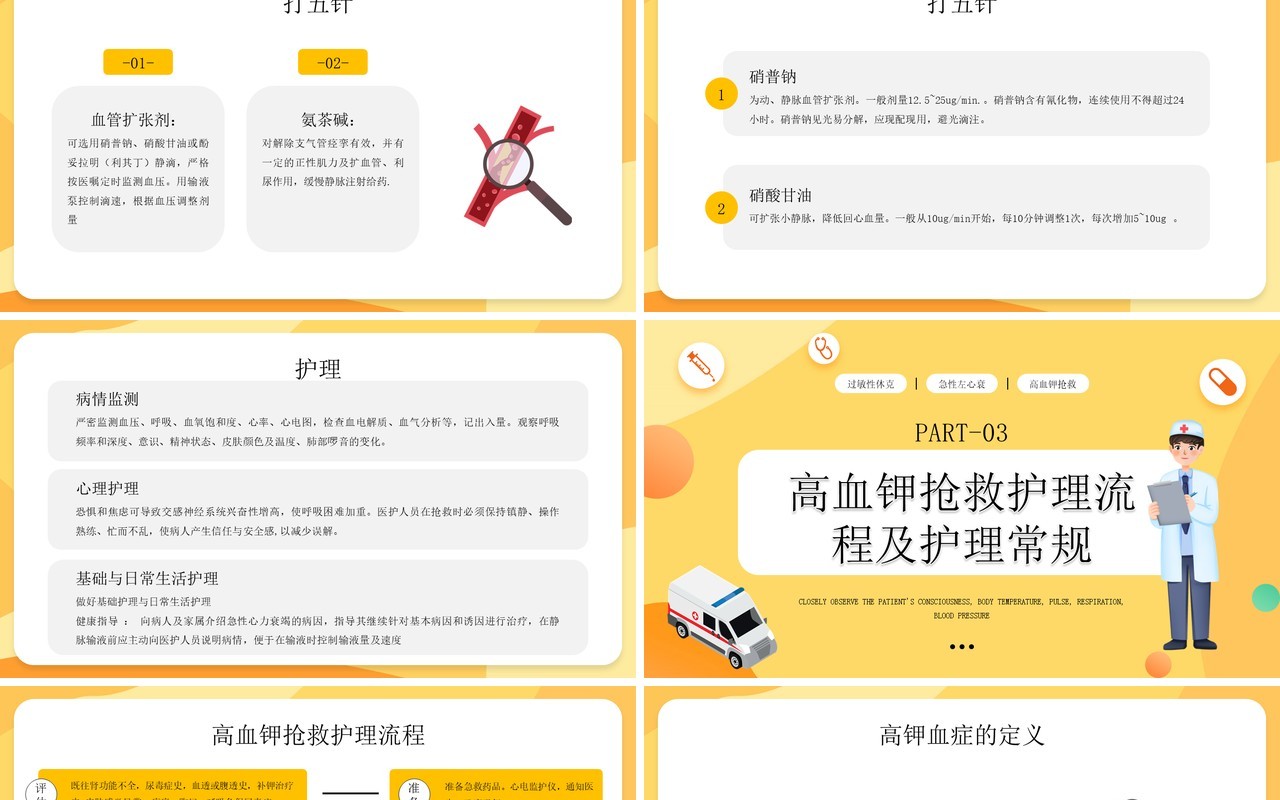 黄色危重患者抢救流程与护理PPT模板