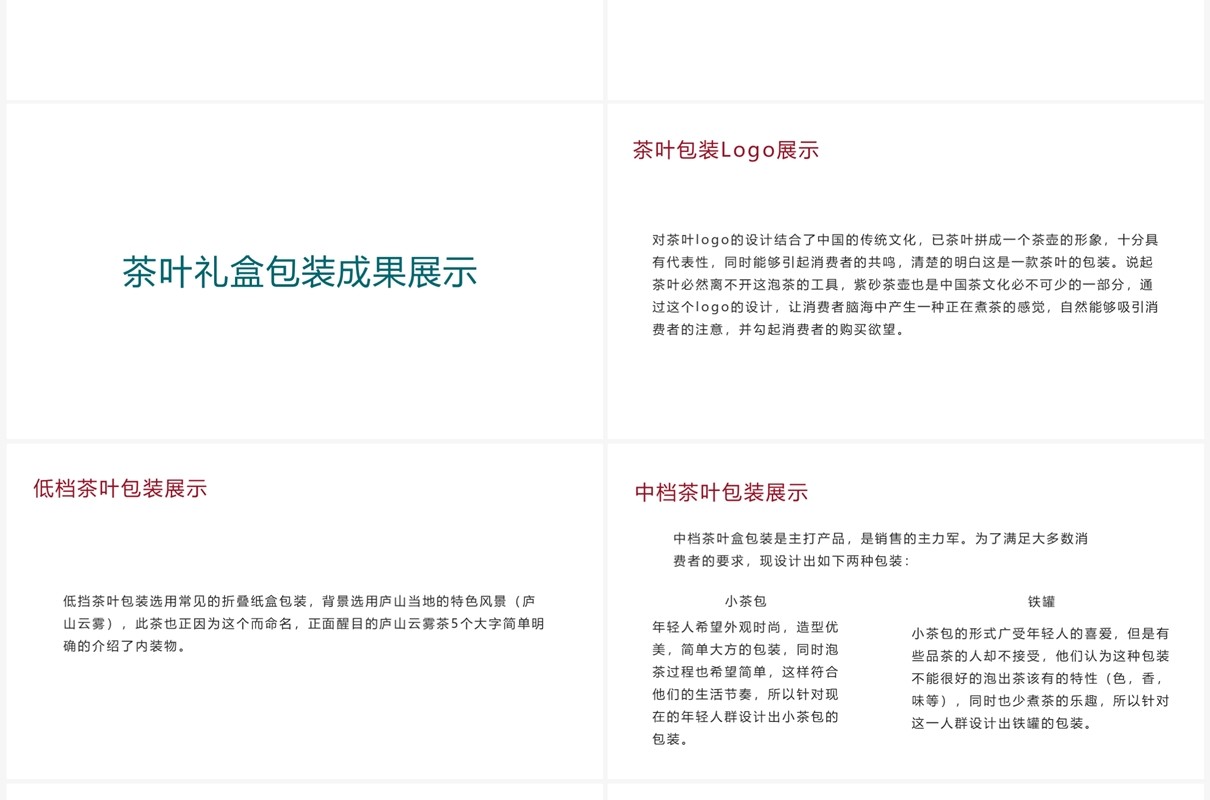 绿色茶叶礼盒包装设计PPT模板