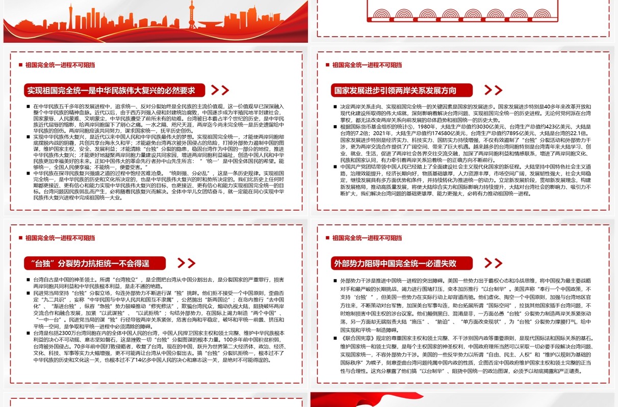 台湾问题与新时代中国统一事业PPT模板