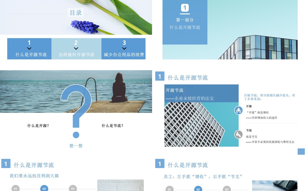 公司开源节流降本增效成本动态PPT模板