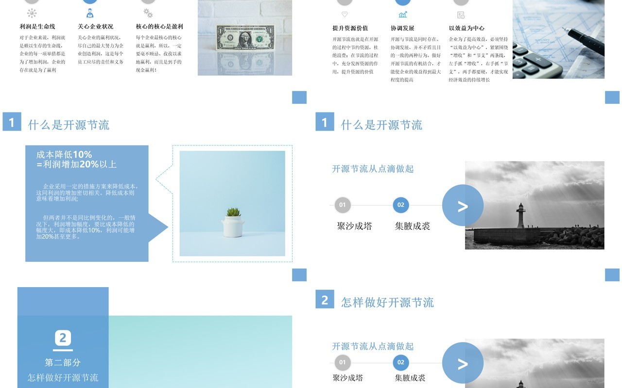 公司开源节流降本增效成本动态PPT模板