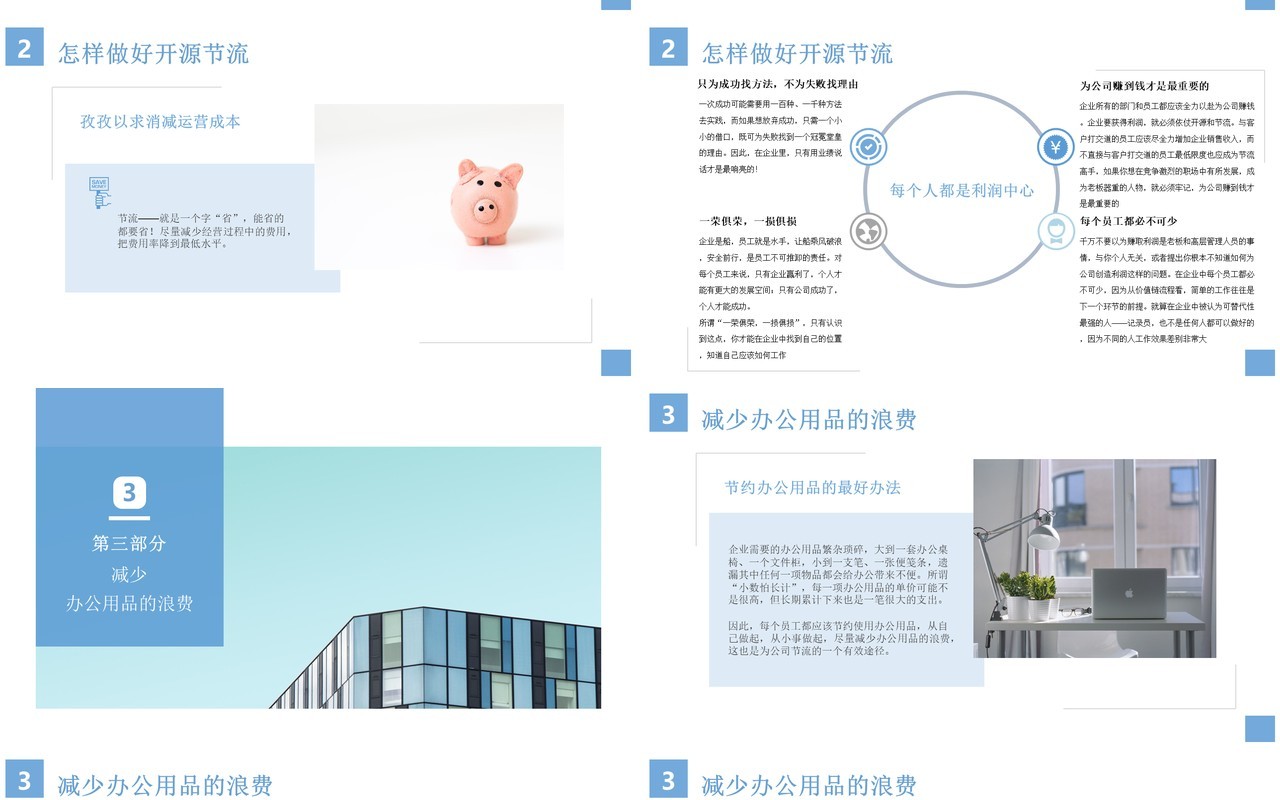 公司开源节流降本增效成本动态PPT模板