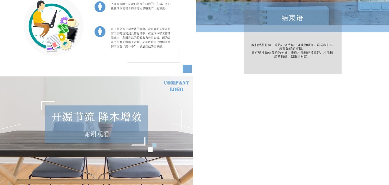 公司开源节流降本增效成本动态PPT模板