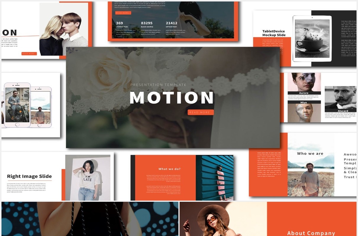 时尚作品图片展示PPT模板Motion Powerpoint Template