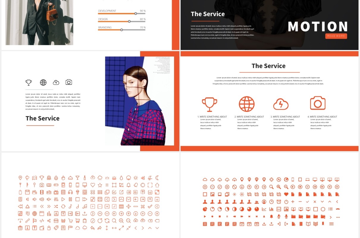 时尚作品图片展示PPT模板Motion Powerpoint Template