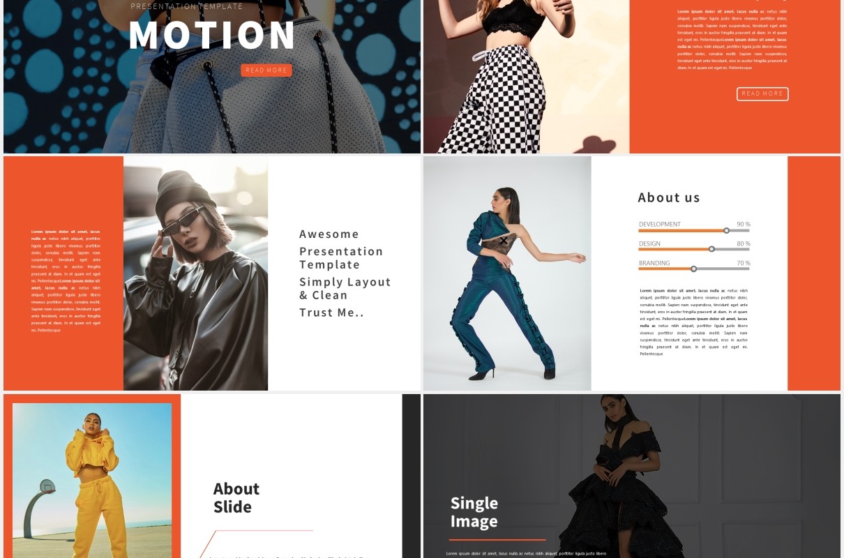 时尚作品图片展示PPT模板Motion Powerpoint Template