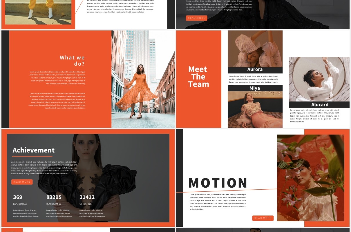 时尚作品图片展示PPT模板Motion Powerpoint Template