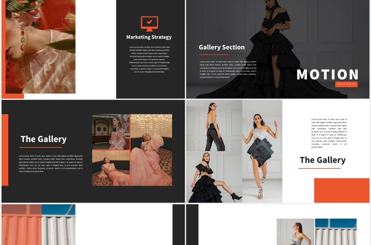 时尚作品图片展示PPT模板Motion Powerpoint Template