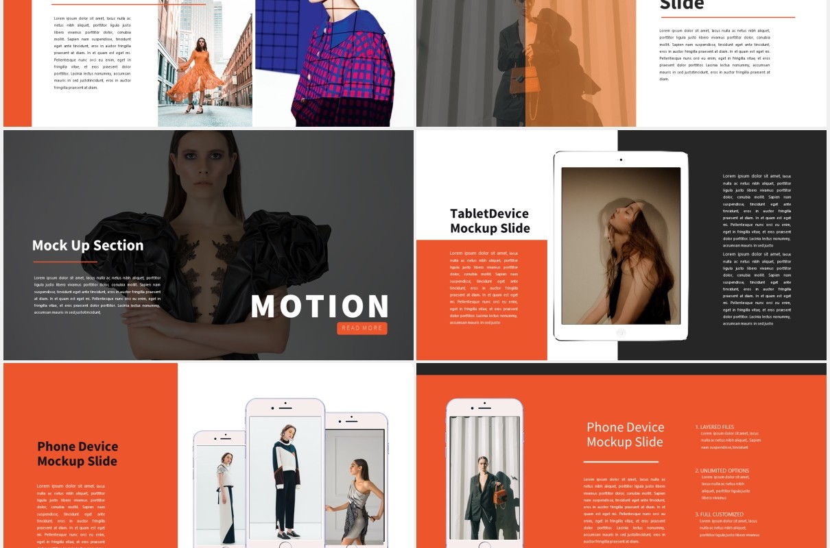 时尚作品图片展示PPT模板Motion Powerpoint Template