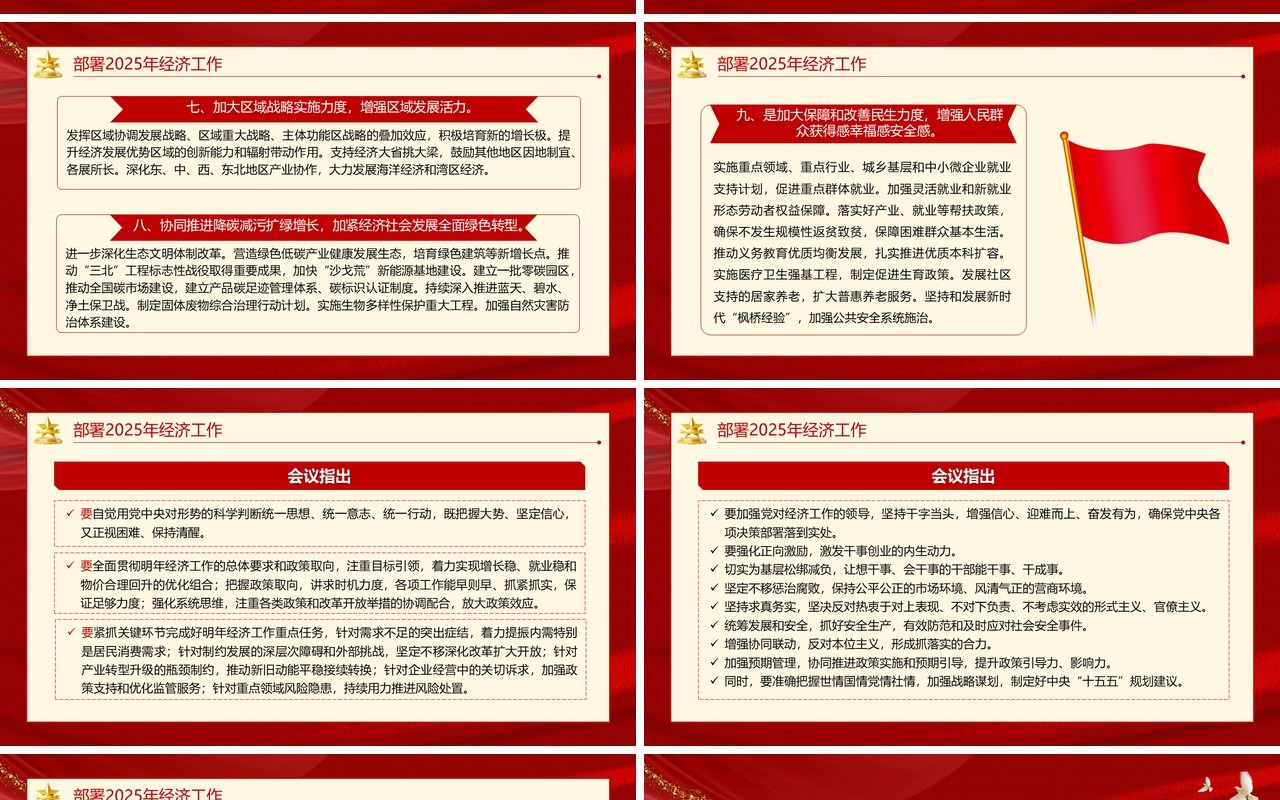 红色党政风2025中央经济工作会议PPT模板
