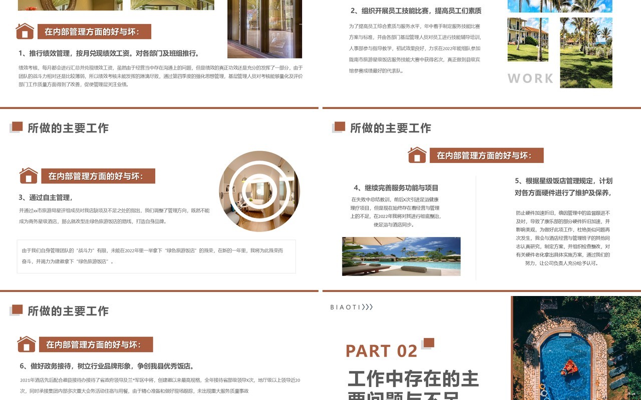 咖色商务风酒店行业年终总结报告PPT模板