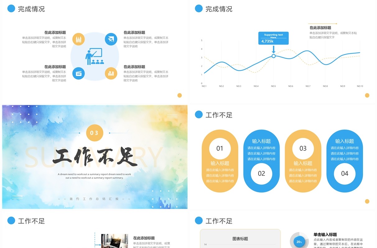 蓝色简约2024万事尽可期待工作总结汇报PPT模板