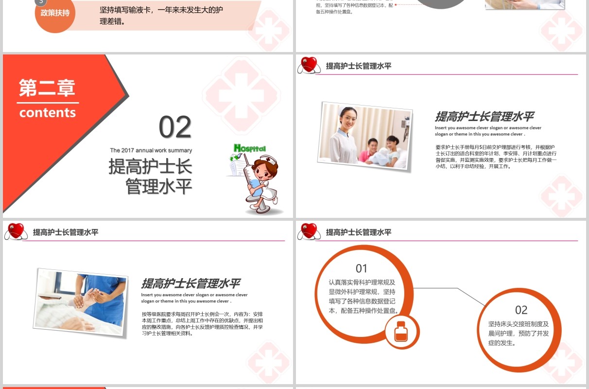简约护士长年终述职报告PPT模板