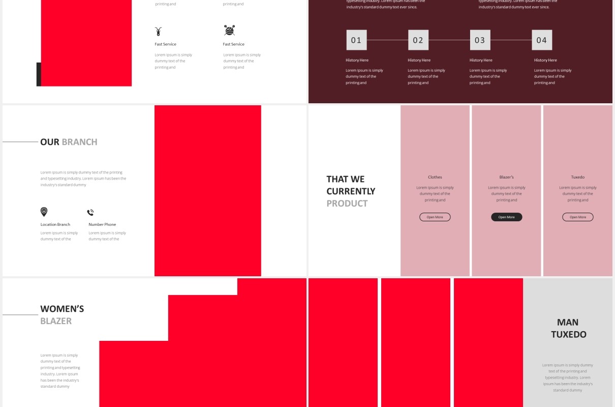 服装西服定制产品展示PPT图片版式设计模板Lexi Tailor Powerpoint Template