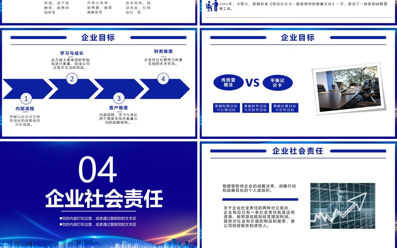 蓝色商务企业使命和责任员工培训公司文化PPT模板