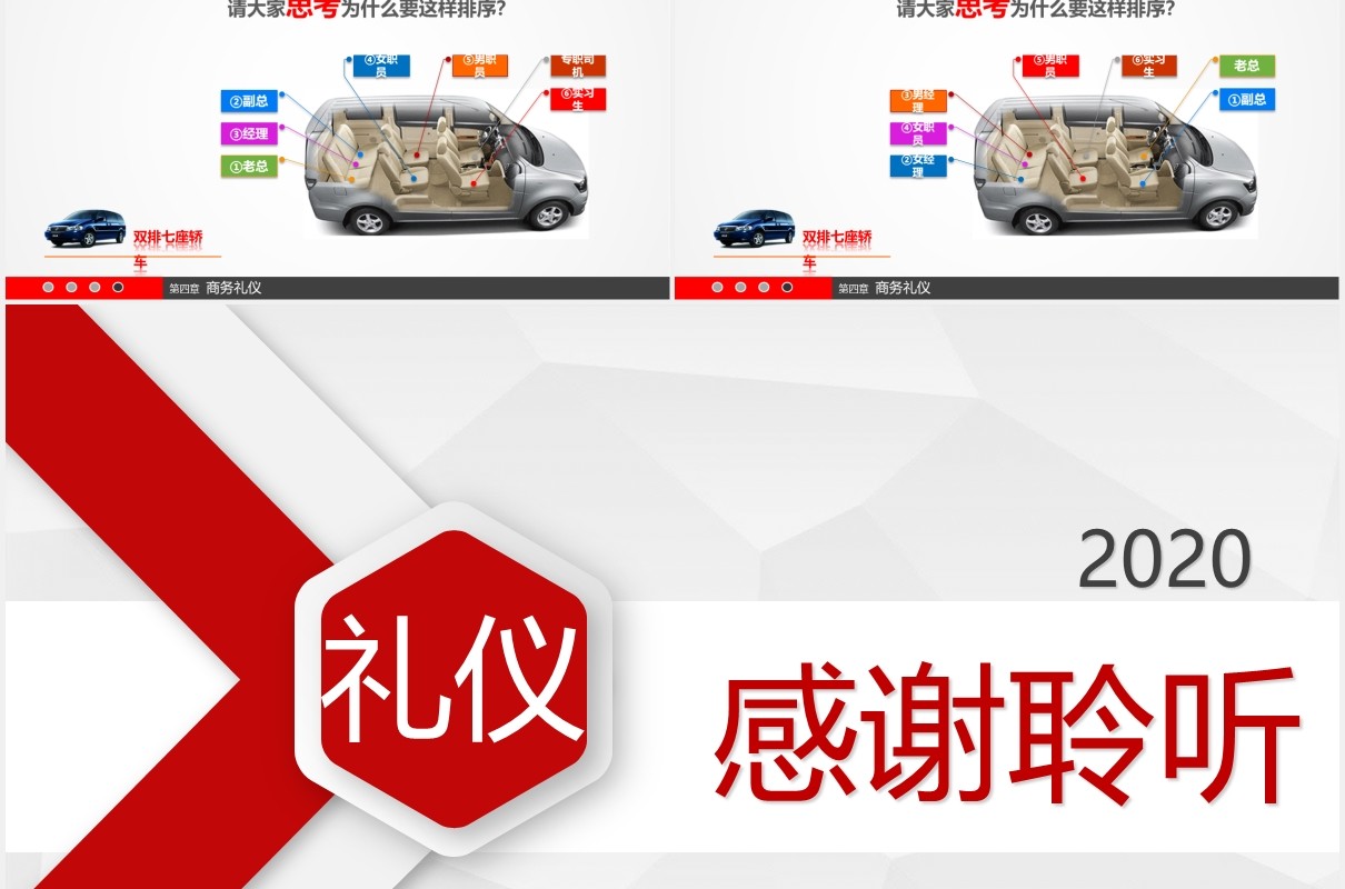 红色微粒体实用企业管理员工入职商务礼仪培训课件PPT模板