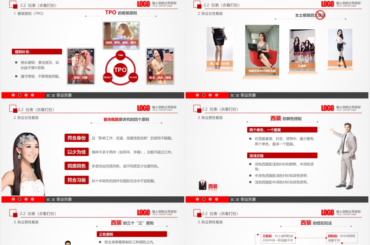 红色微粒体实用企业管理员工入职商务礼仪培训课件PPT模板