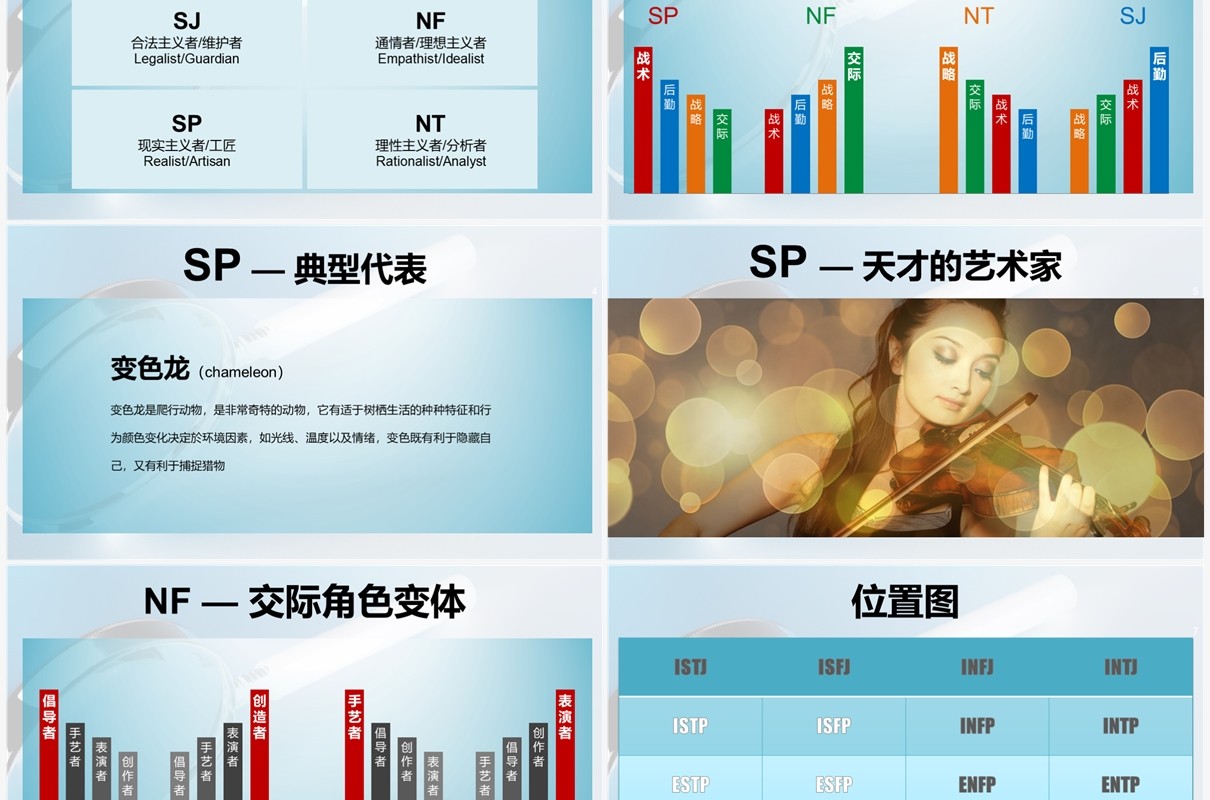 蓝色商务性格放大镜教育教学课件PPT模版