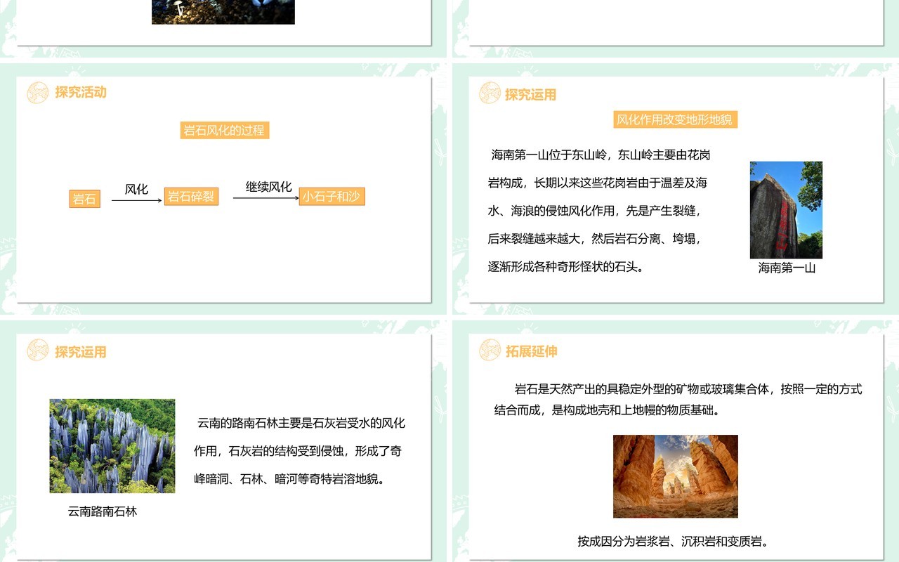 教科版五年级科学上册岩石会改变模样吗PPT模板
