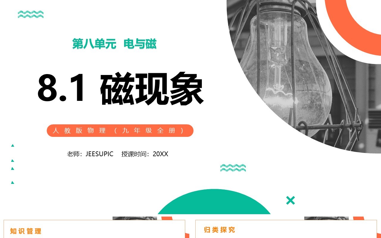 部编版九年级物理全册磁现象课件PPT模板