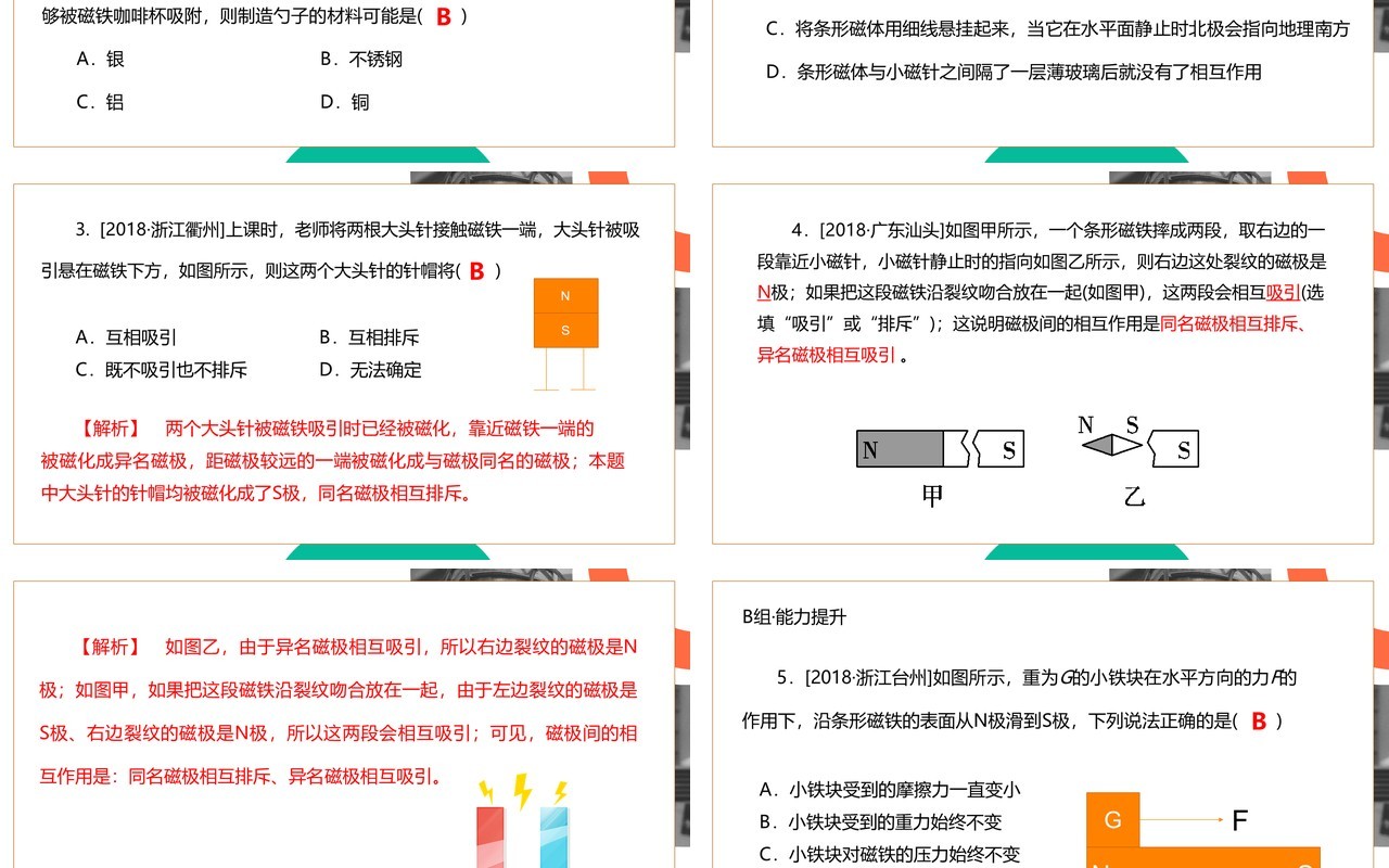 部编版九年级物理全册磁现象课件PPT模板