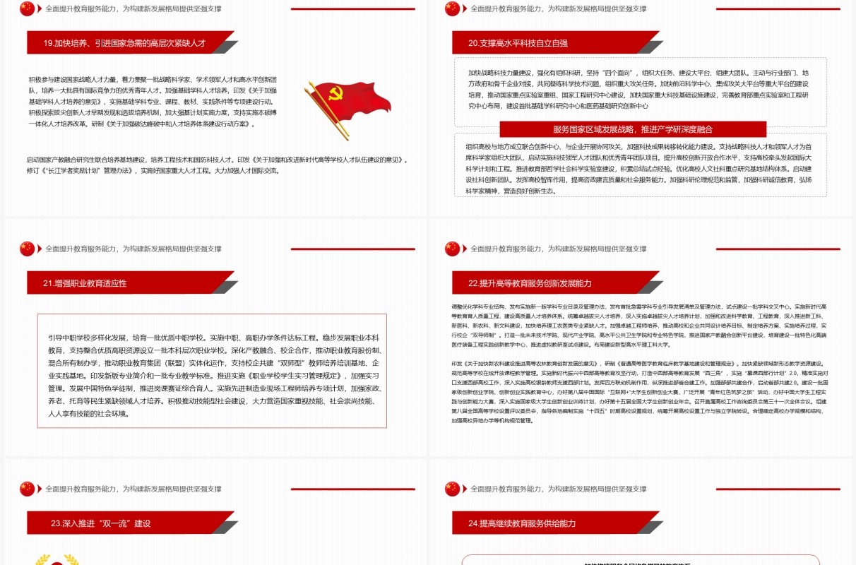 红色简约教育部2022年工作要点PPT模板